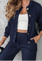 Sweat Set Sweatshirt z guzikami i Hose Comfort Story Dunkelblau