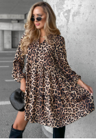 Kleid oversize z falbanka Modern Charm Beige