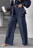 Jeans Set krótki trencz i Hose wide leg Autumn Edit Dunkelblau