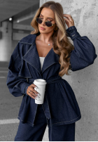 Jeans Set krótki trencz i Hose wide leg Autumn Edit Dunkelblau