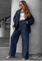 Jeans Set krótki trencz i Hose wide leg Autumn Edit Dunkelblau