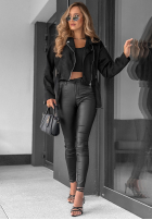 Krótka zamszowa Jacke Bikerjacke Daily Flow Schokoladenbraun