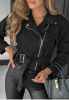 Krótka zamszowa Jacke Bikerjacke Daily Flow Schokoladenbraun