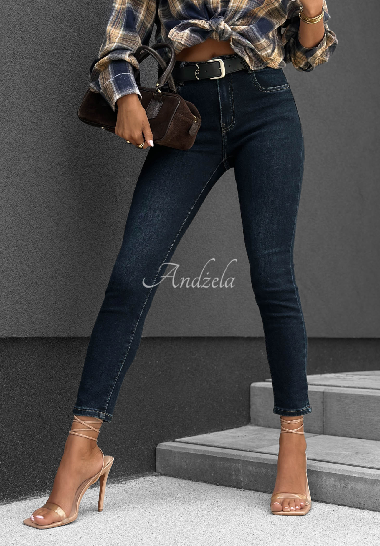 Skinny-Jeans mit Gürtel Feel Better Dunkelblau