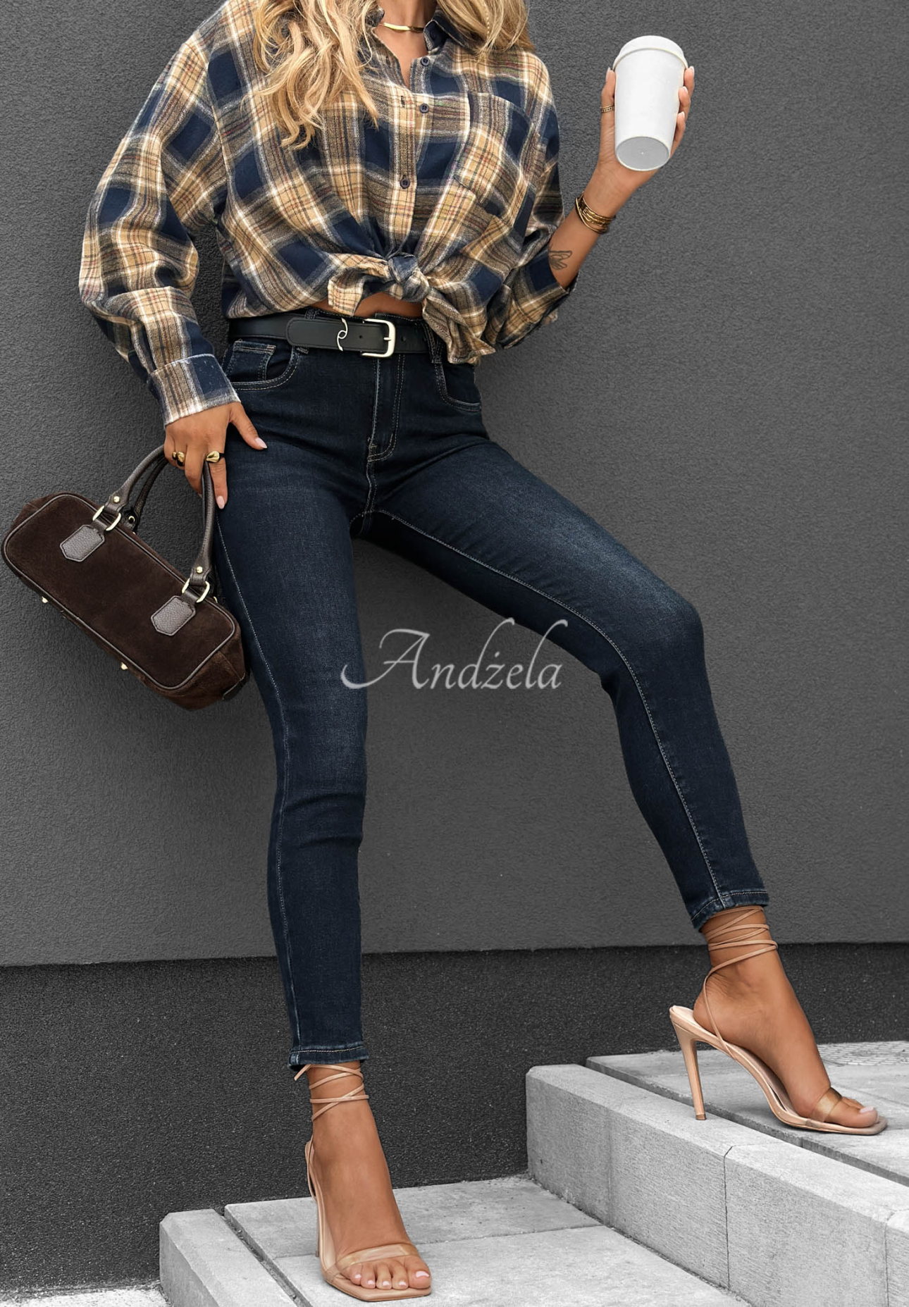 Skinny-Jeans mit Gürtel Feel Better Dunkelblau