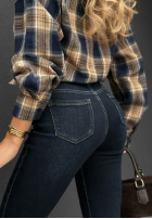 Hose Jeans skinny z paskiem Feel Better Dunkelblau