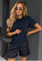 Bawełniany T-Shirt One Message Dunkelblau