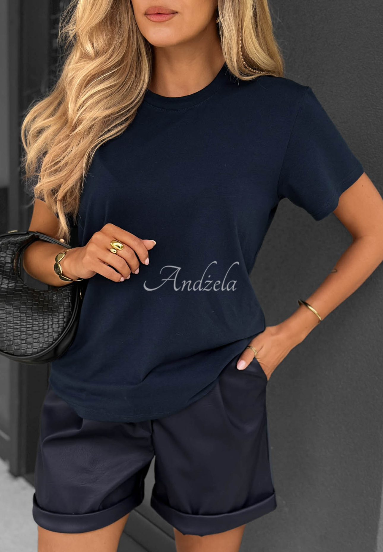 Baumwoll-T-Shirt One Message Dunkelblau