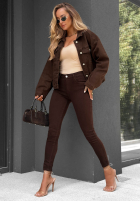 Hose Jeans skinny z paskiem Meet Again Schokoladenbraun