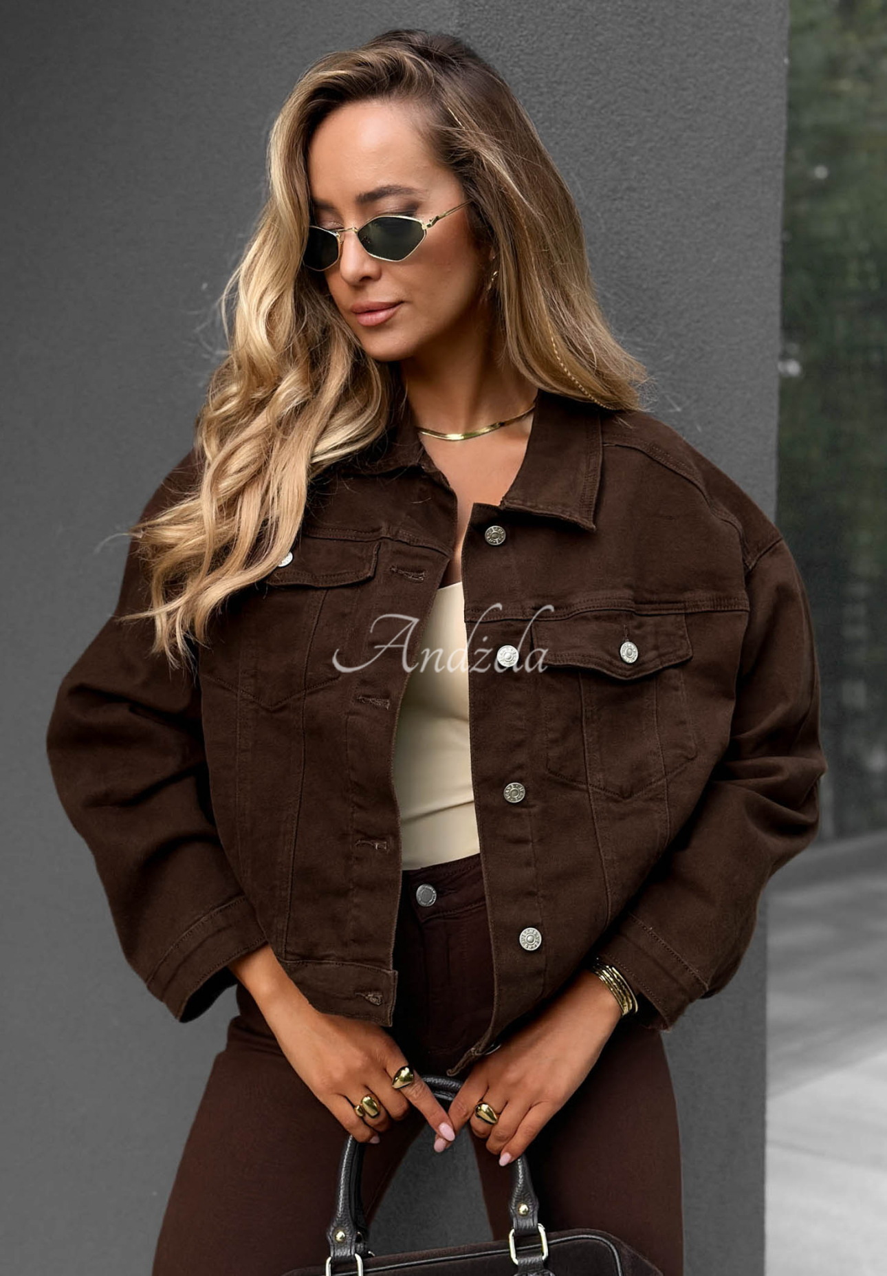 Jeansjacke Follow Dreams Schokoladenbraun