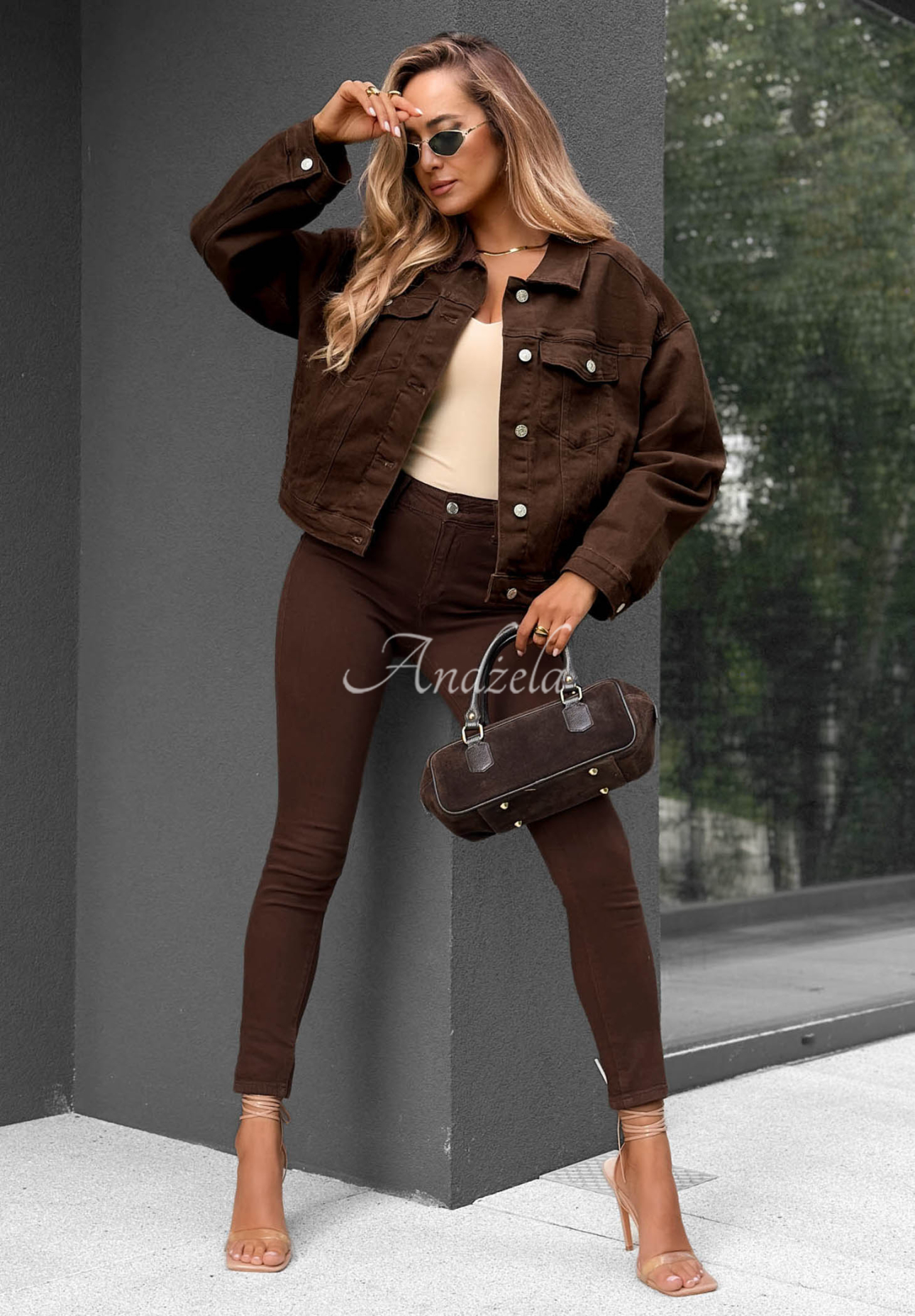 Jeansjacke Follow Dreams Schokoladenbraun