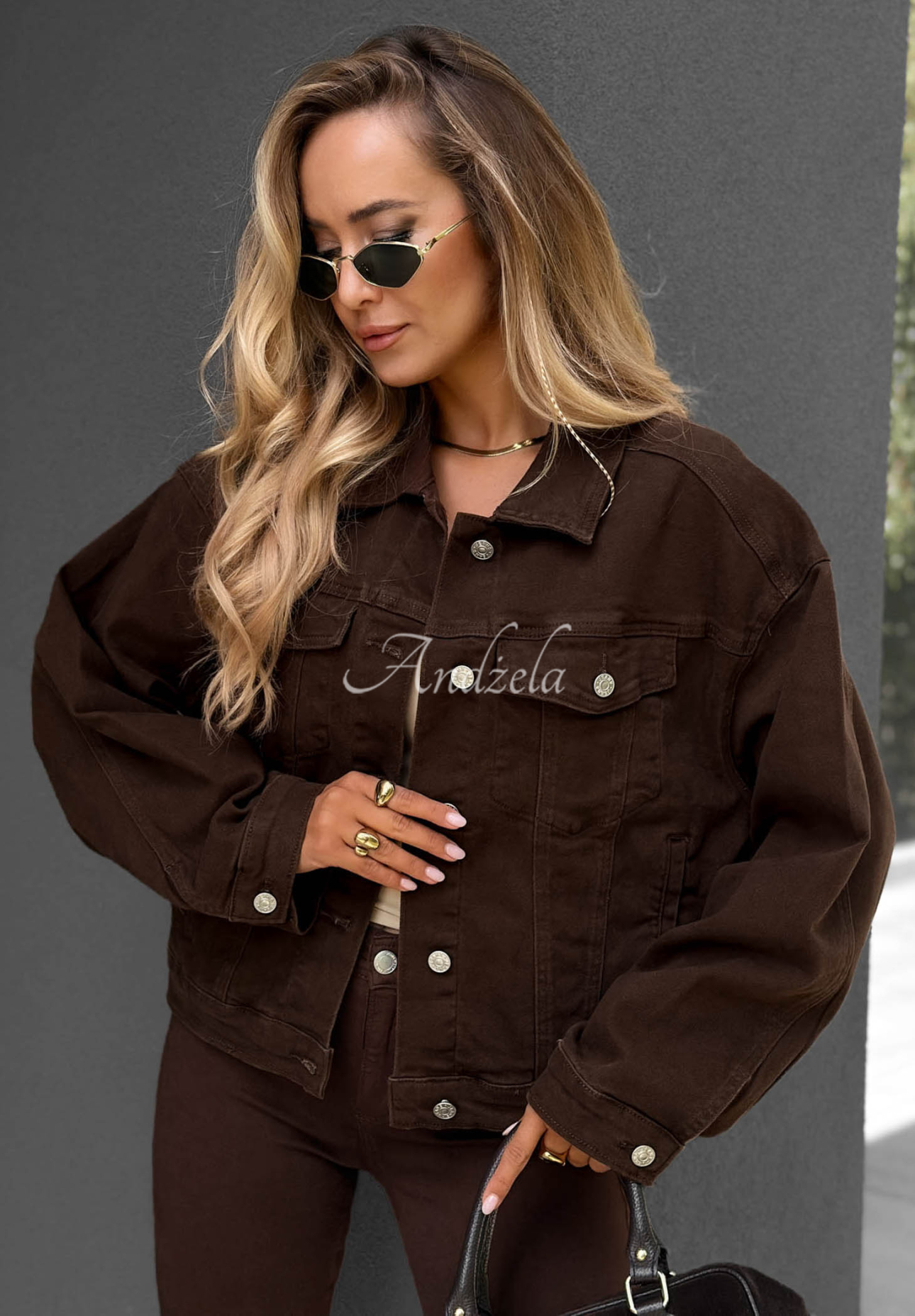 Jeansjacke Follow Dreams Schokoladenbraun