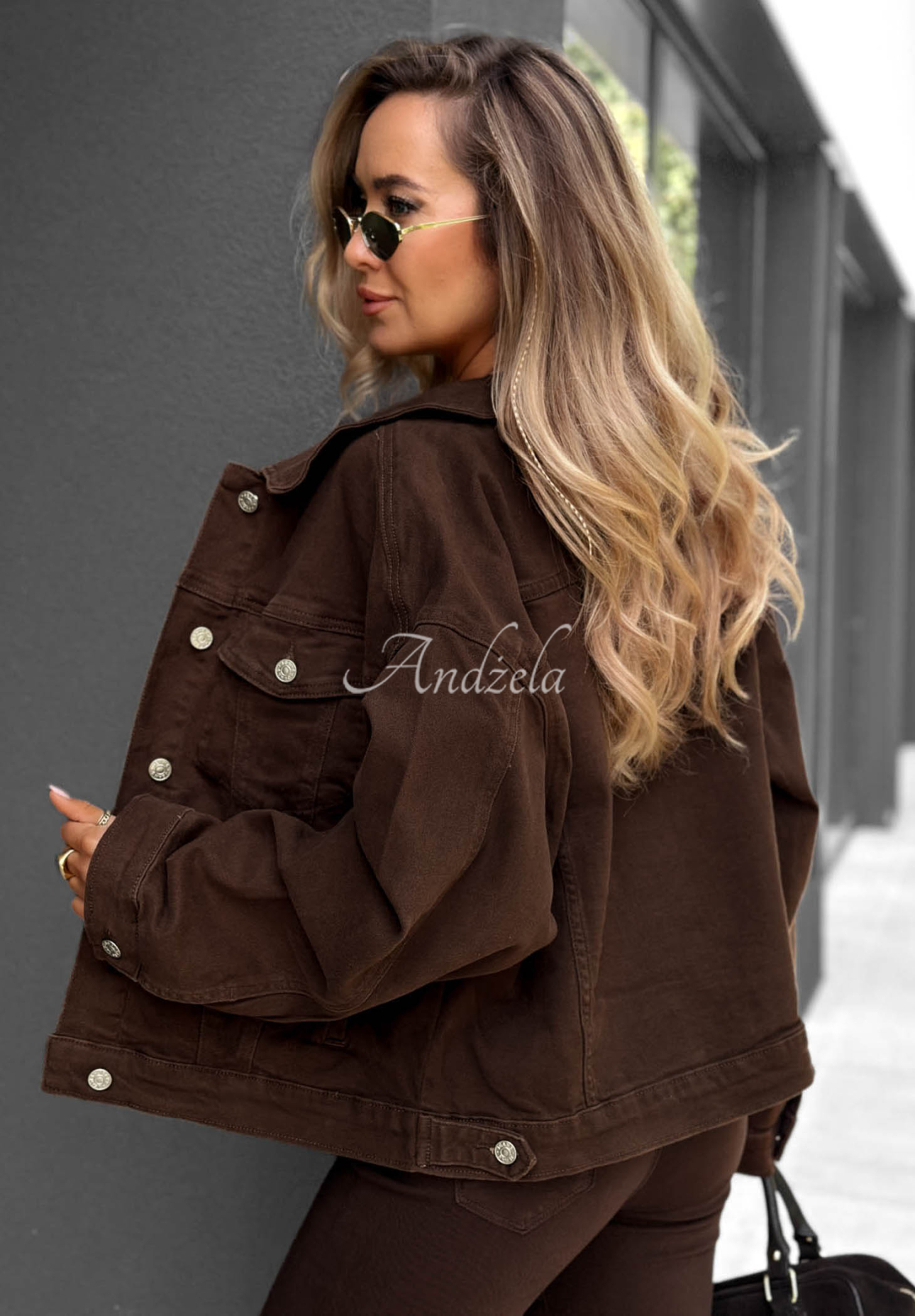 Jeansjacke Follow Dreams Schokoladenbraun