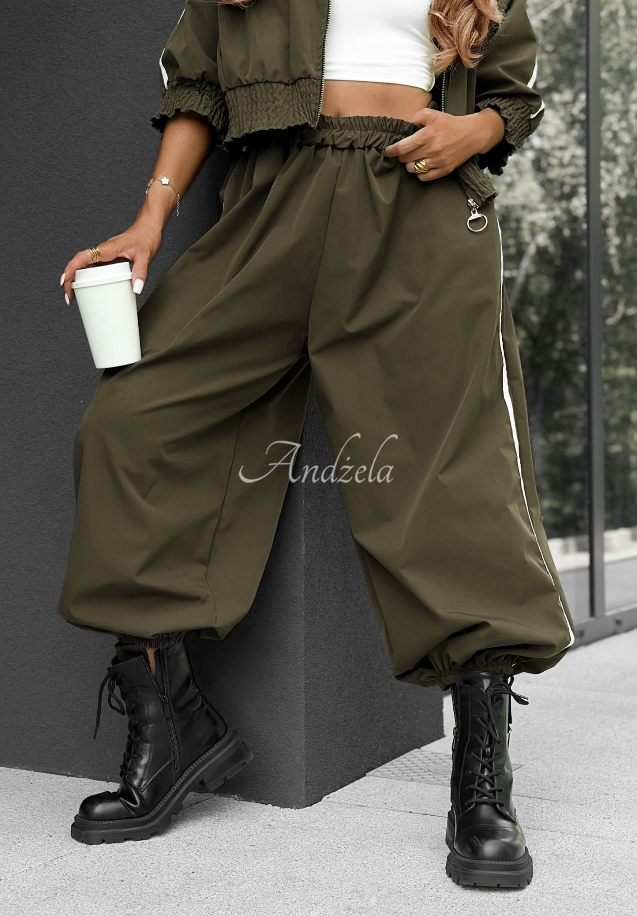 Set Jacke und Hose mit Streifen aus Baumwolle Unbelievable Khaki