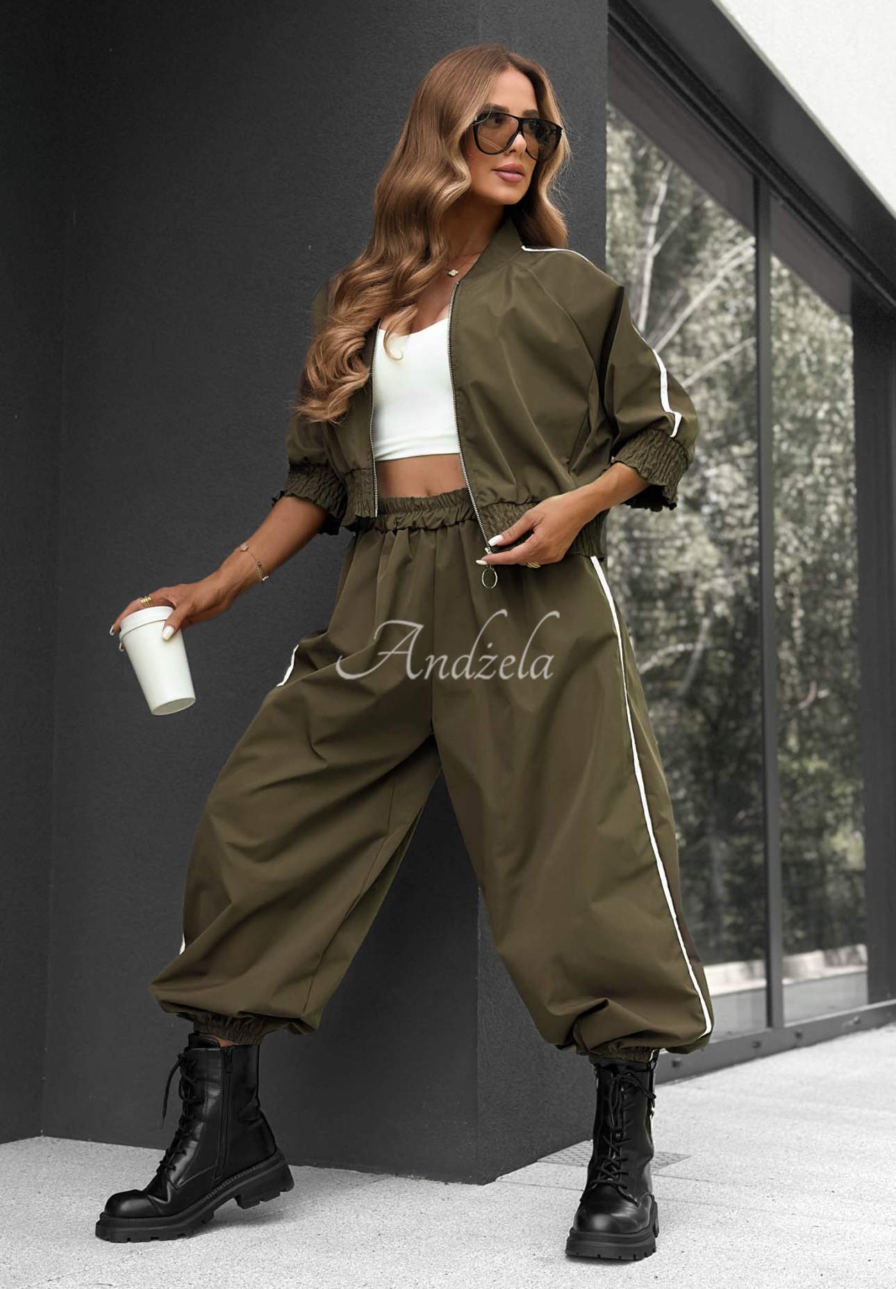 Set Jacke und Hose mit Streifen aus Baumwolle Unbelievable Khaki