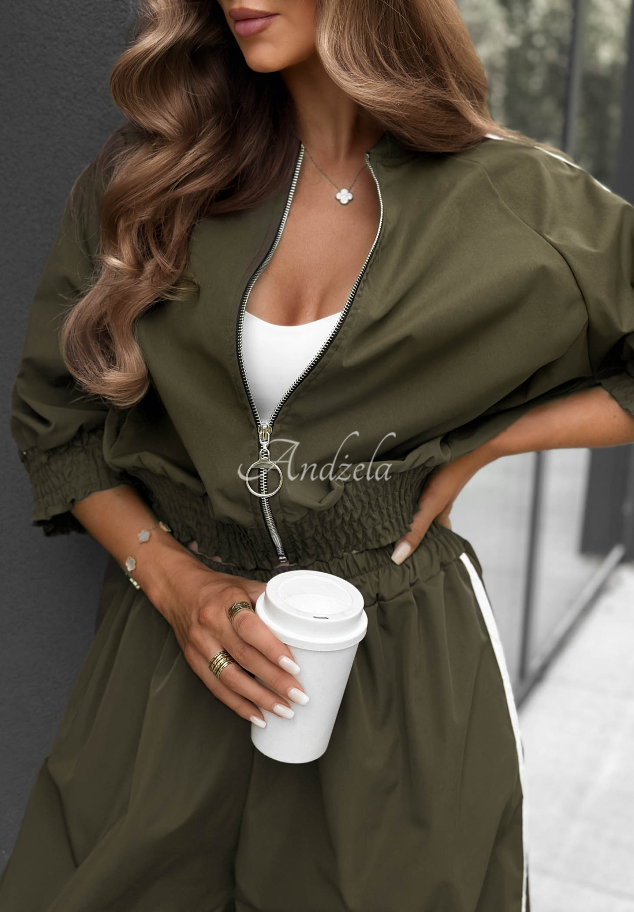Set Jacke und Hose mit Streifen aus Baumwolle Unbelievable Khaki