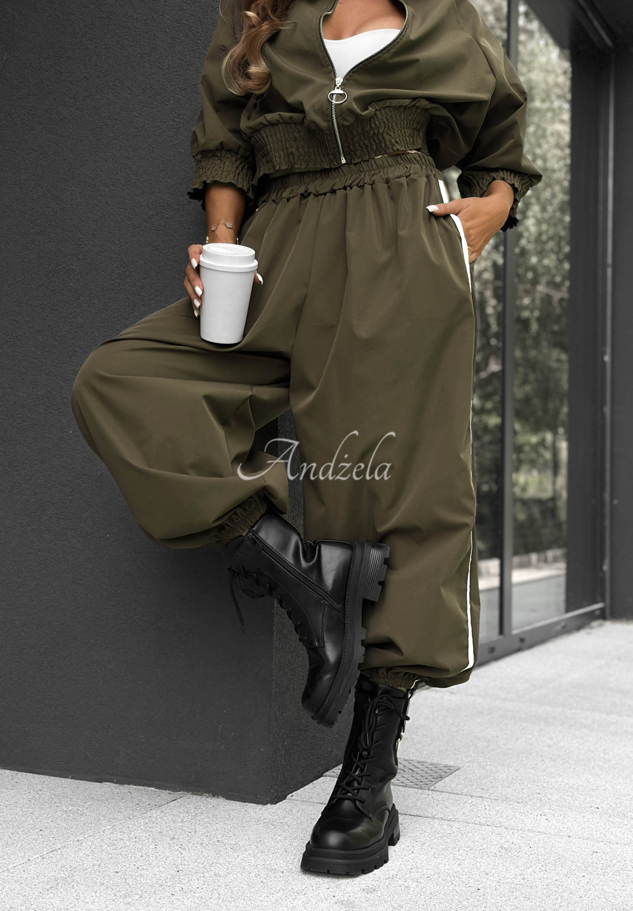 Set Jacke und Hose mit Streifen aus Baumwolle Unbelievable Khaki