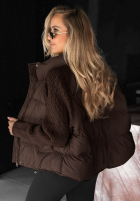 Puchowa Jacke z dzianinowymi wstawkami Never Leave Schokoladenbraun