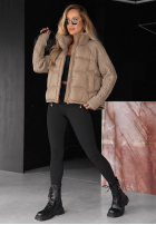 Puchowa Jacke z dzianinowymi wstawkami Never Leave Schokoladenbraun
