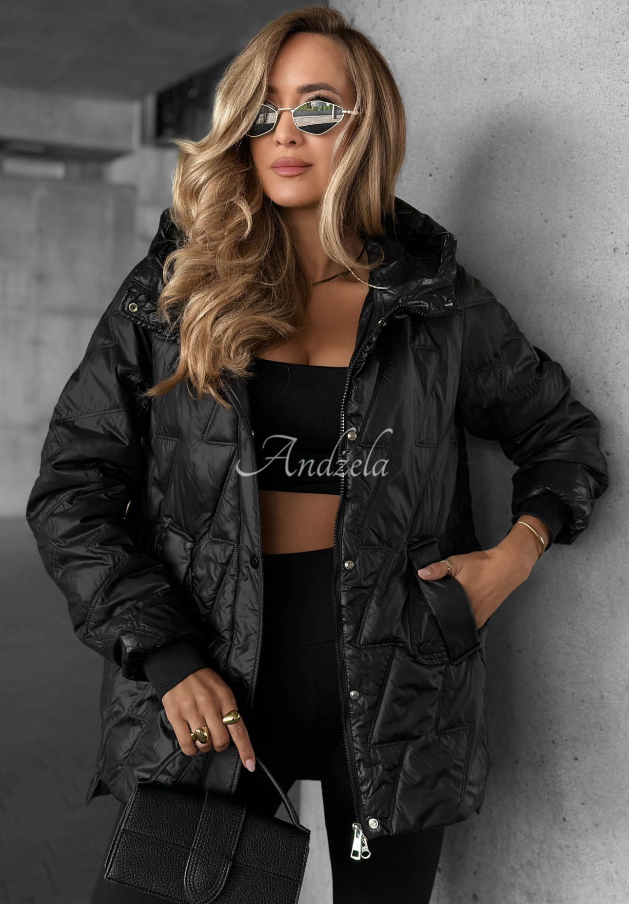 Steppjacke Forest Story Schwarz