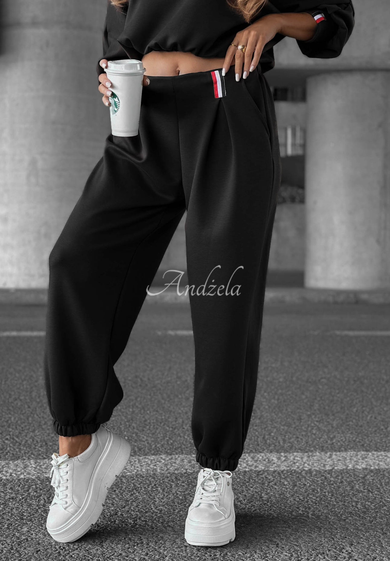 Viskose-Trainingsanzug-Set Cozy Balance Schwarz