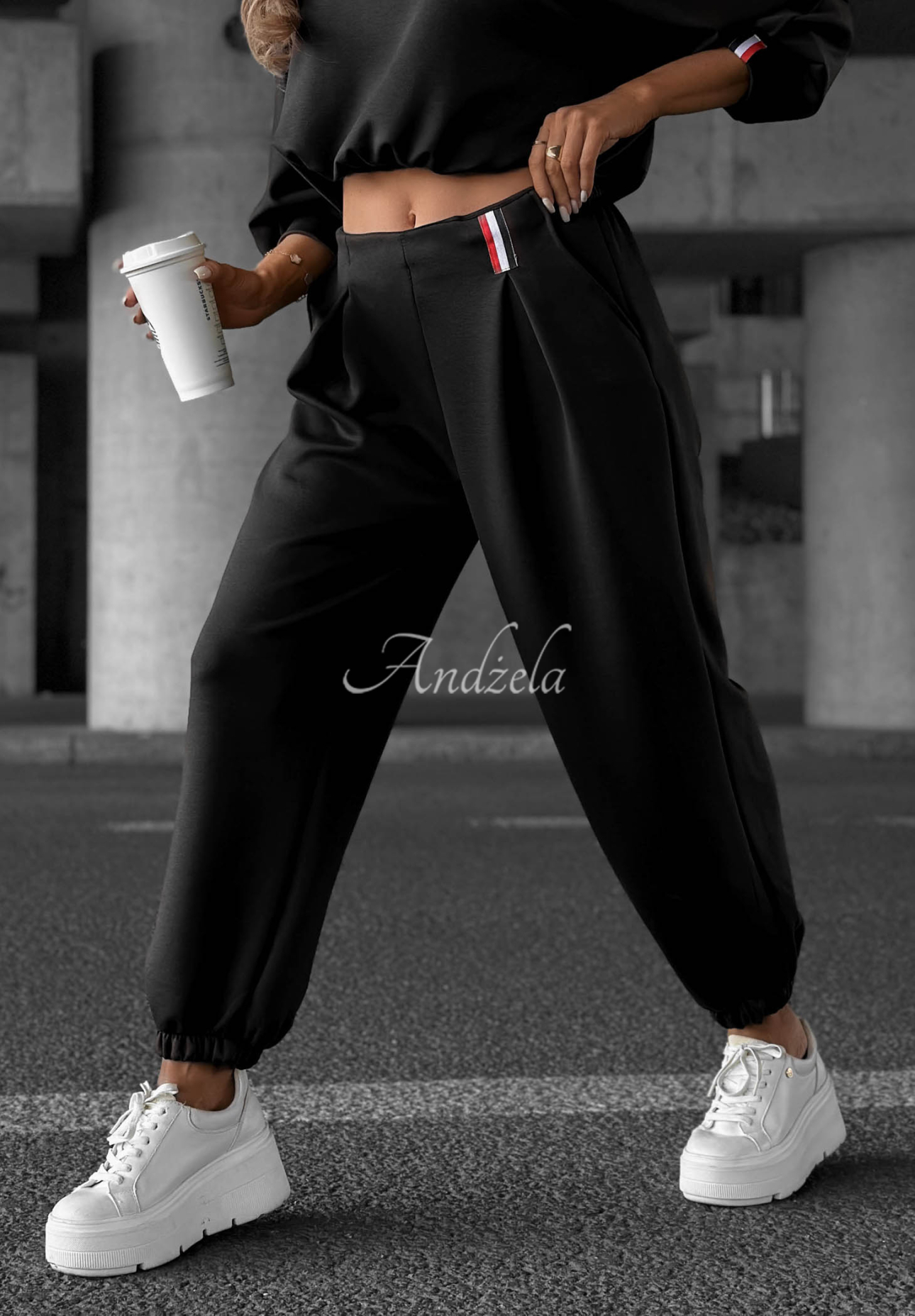 Viskose-Trainingsanzug-Set Cozy Balance Schwarz