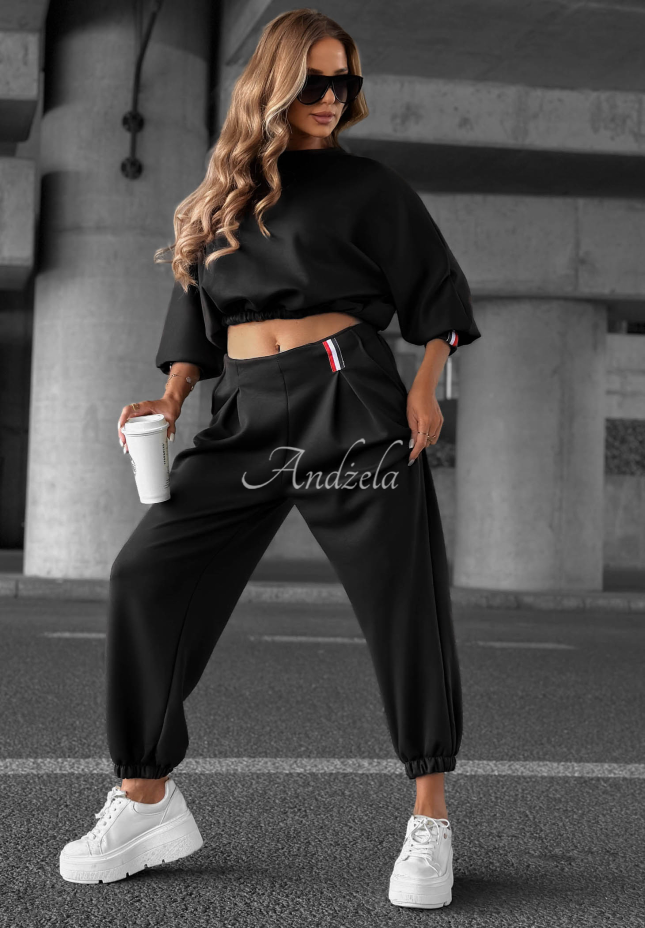 Viskose-Trainingsanzug-Set Cozy Balance Schwarz
