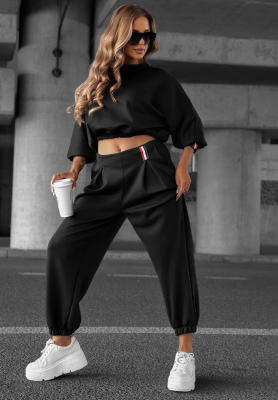 Viskose-Trainingsanzug-Set Cozy Balance Schwarz