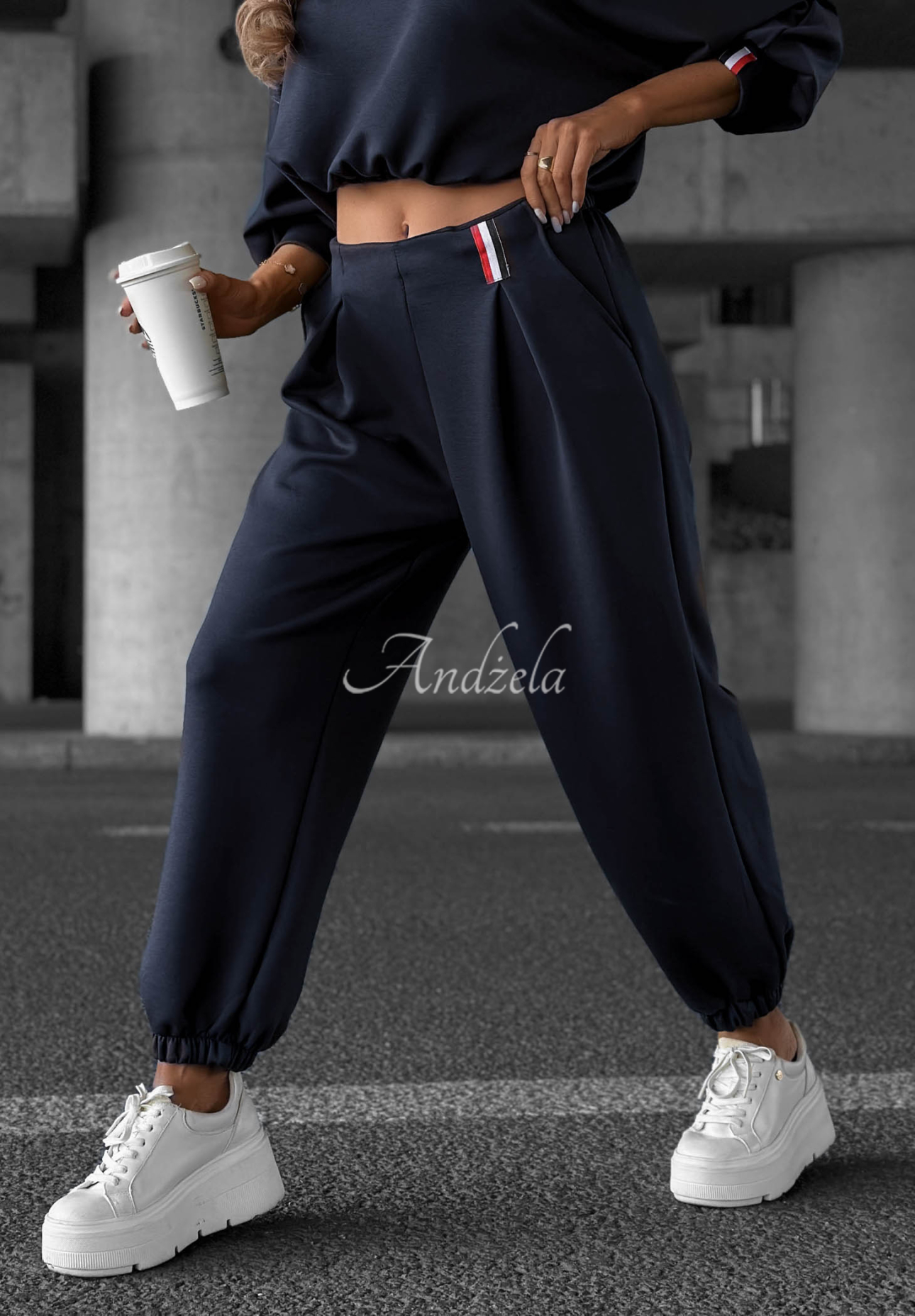 Viskose-Trainingsanzug-Set Cozy Balance Dunkelblau
