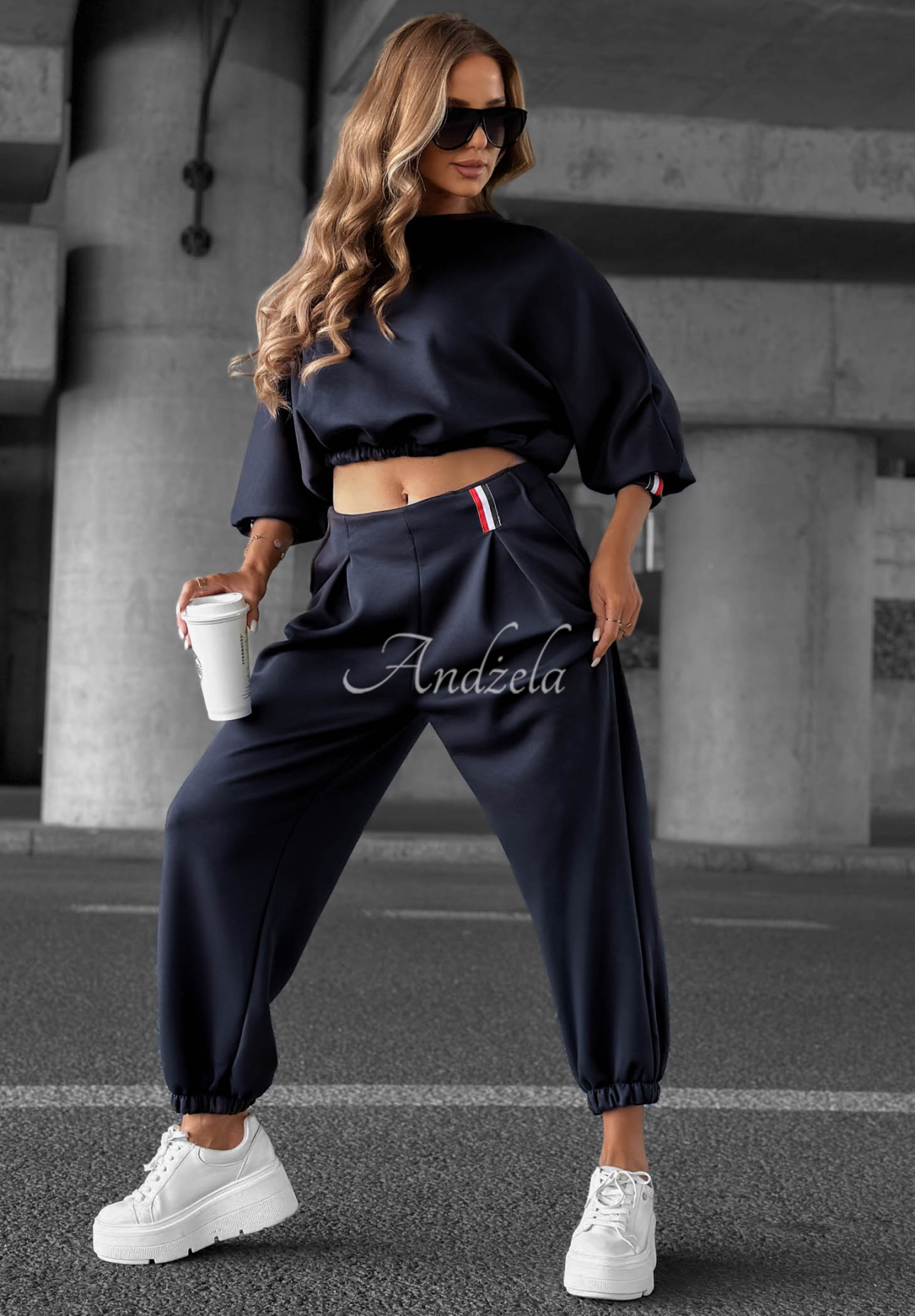 Viskose-Trainingsanzug-Set Cozy Balance Dunkelblau