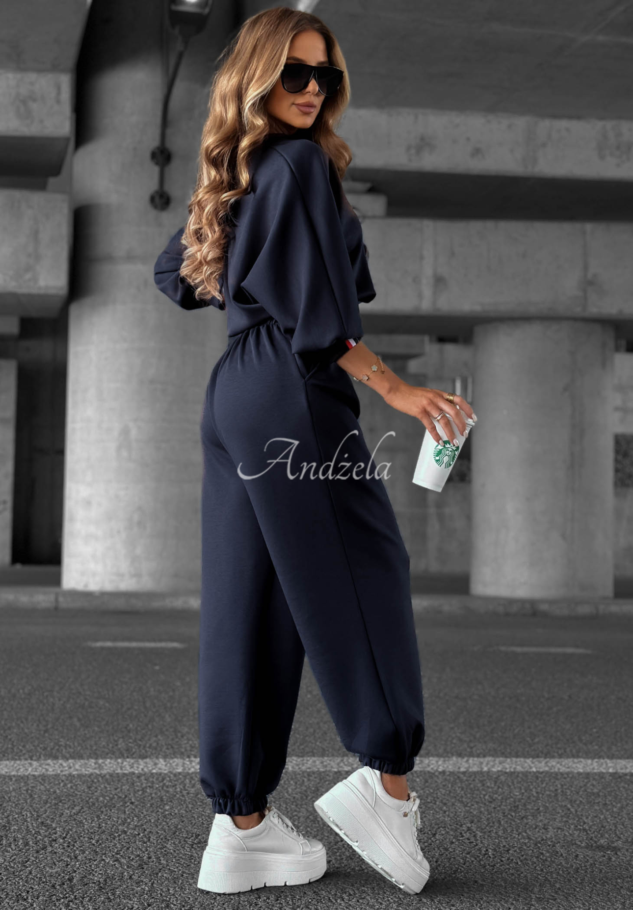 Viskose-Trainingsanzug-Set Cozy Balance Dunkelblau