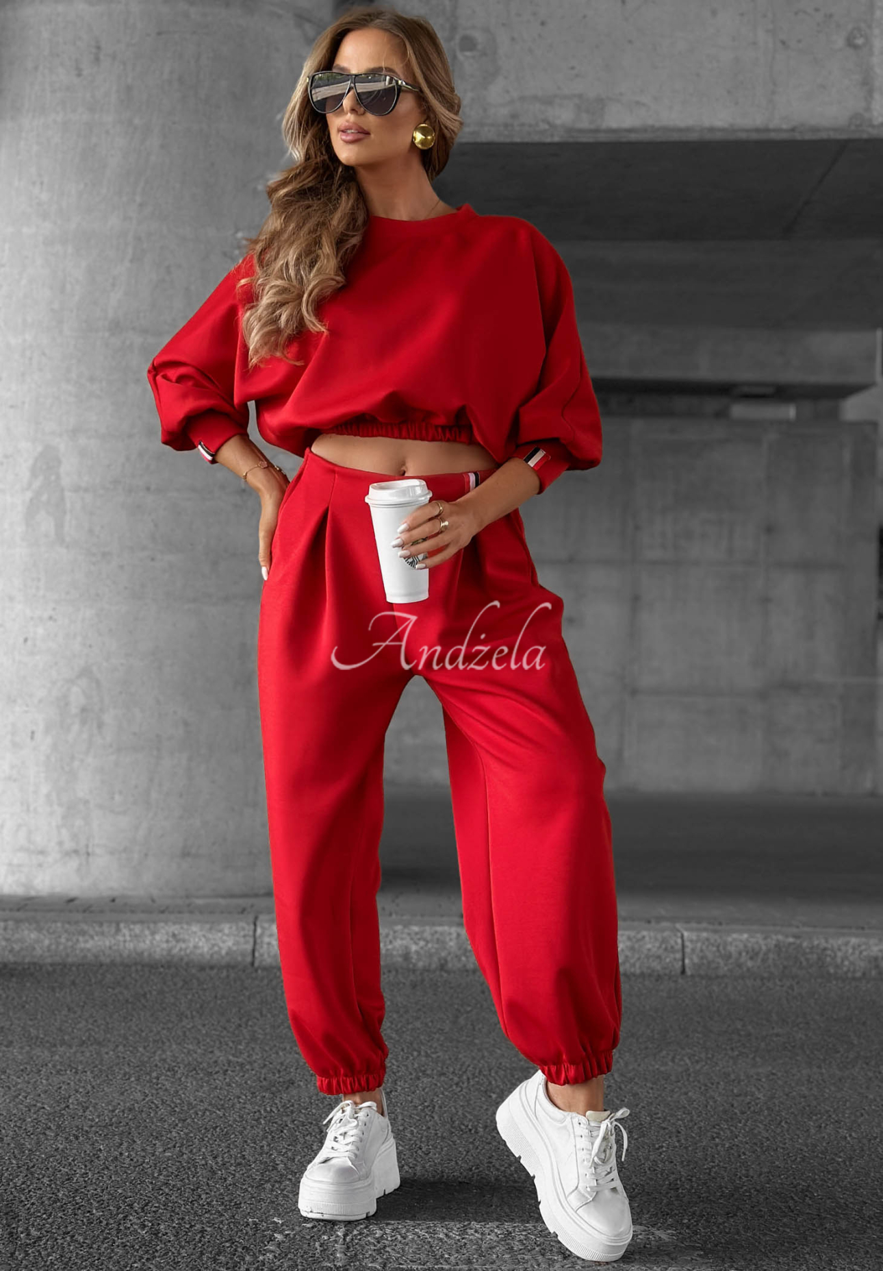 Viskose-Trainingsanzug-Set Cozy Balance Rot