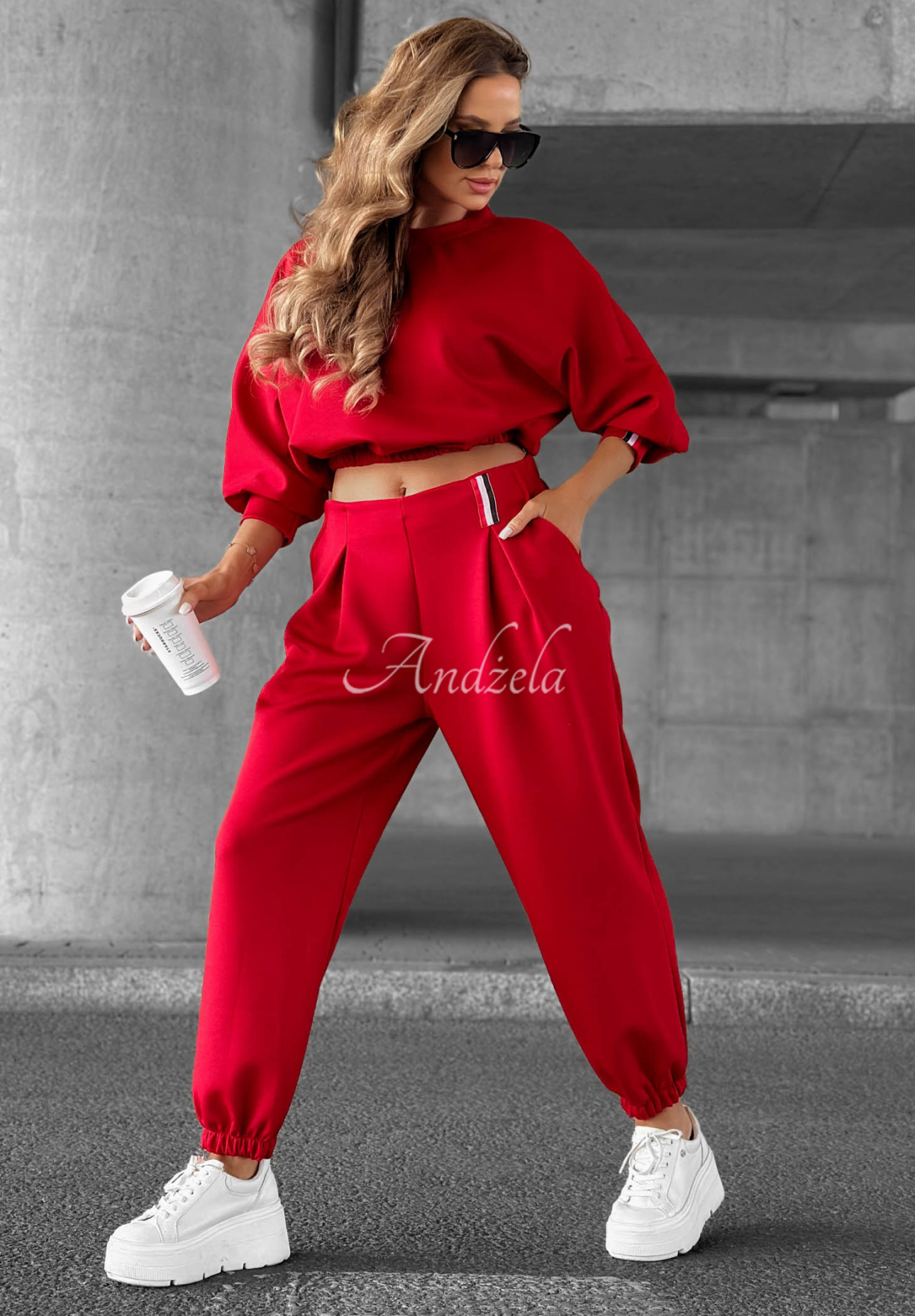 Viskose-Trainingsanzug-Set Cozy Balance Rot
