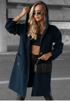 Długi Mantel oversize z kapturem Autumn Coat Schokoladenbraun