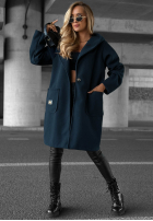 Długi Mantel oversize z kapturem Autumn Coat Schokoladenbraun