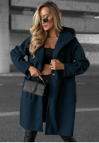 Długi Mantel oversize z kapturem Autumn Coat Schokoladenbraun