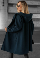 Długi Mantel oversize z kapturem Autumn Coat Schokoladenbraun