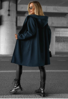 Długi Mantel oversize z kapturem Autumn Coat Schokoladenbraun