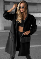 Długi Mantel oversize z kapturem Autumn Coat Schokoladenbraun