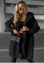 Długi Mantel oversize z kapturem Autumn Coat Schokoladenbraun