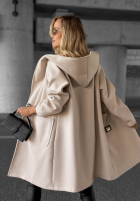 Długi Mantel oversize z kapturem Autumn Coat Schokoladenbraun