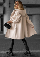 Długi Mantel oversize z kapturem Autumn Coat Schokoladenbraun