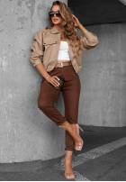Hose Jeans mom fit z paskiem Worth It Schokoladenbraun