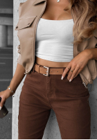 Hose Jeans mom fit z paskiem Worth It Schokoladenbraun