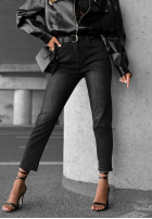 Hose Jeans mom fit z paskiem Best Moment Dunkelgrau