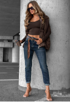 Hose Jeans loose fit z paskiem Just For Fun Dunkelblau