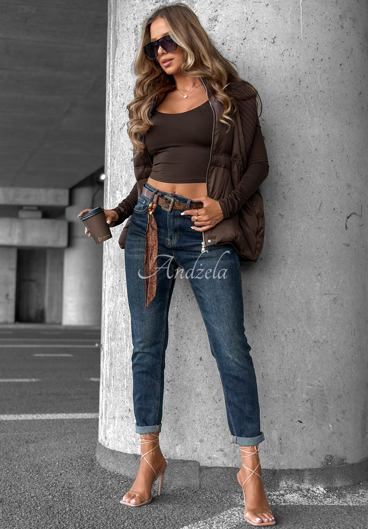 Skinny Jeans mit Gürtel Just For Fun Dunkelblau