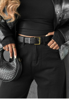 Hose Jeans mom fit z paskiem Say Something Schwarz