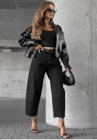 Hose Jeans mom fit z paskiem Say Something Schwarz