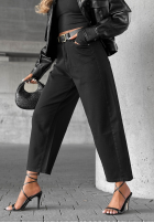 Hose Jeans mom fit z paskiem Say Something Schwarz